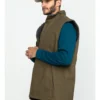Hawx Men's Olive Canvas Sherpa Lined Work Vest - Tall