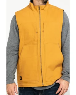 Hawx Men's Khaki Canvas Sherpa Lined Work Vest -Men's Western Denim Store 2000283414 200 P4