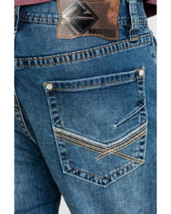 Rock & Roll Denim Men's X Stitch Double Barrel Relaxed Straight Jeans