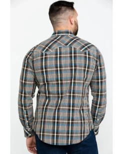 Rock & Roll Denim Men's Teal Washed Yarn Dye Plaid Short Sleeve Western Shirt -Men's Western Denim Store 2000284047 442 P2