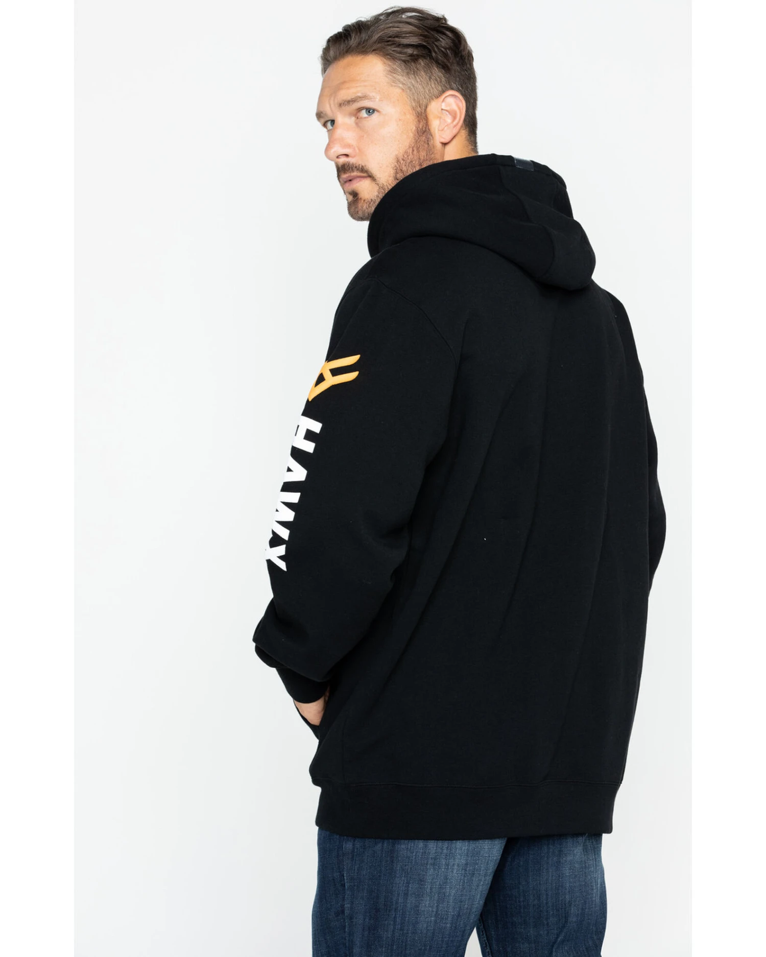 Hawx Men's Logo Sleeve Hooded Work Sweatshirt - Tall 2 Hawx Men's Logo Sleeve Hooded Work Sweatshirt - Tall - Image 2