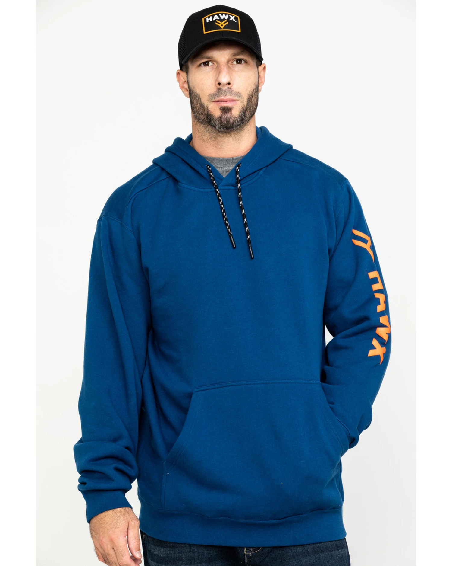 Hawx® Men's Logo Sleeve Performance Fleece Hooded Work Sweatshirt - Big & Tall 2 Hawx® Men's Logo Sleeve Performance Fleece Hooded Work Sweatshirt - Big & Tall - Image 2