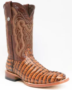 Tanner Mark Men's Caiman Tail Print Western Boots - Broad Square Toe -Men's Western Denim Store 2000284324 235 P1