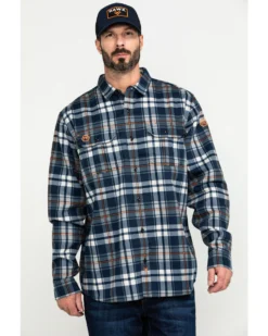 Hawx Men's FR Plaid Print Long Sleeve Woven Work Shirt - Big -Men's Western Denim Store 2000284665 400 P1