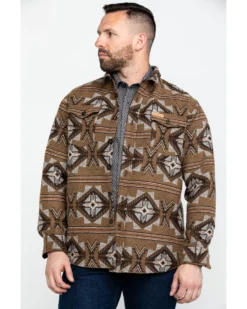 Powder River Outfitters Men's Southwestern Jacquard Shirt Jacket -Men's Western Denim Store 2000285560 200 P1