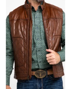 Scully Leatherwear Men's Quilted Leather Vest -Men's Western Denim Store 2000286650 200 P4