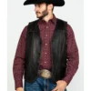 Scully Leatherwear Men's Leather Buck Stitch Vest