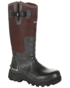 Rocky Men's Black Rubber Snake Boots - Round Toe