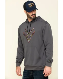 Hawx Men's Gray Tech Logo Hooded Work Sweatshirt - Tall -Men's Western Denim Store 2000297060 021 P3