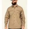 Ariat Men's Khaki Rebar Made Tough Durastretch Long Sleeve Work Shirt - Tall