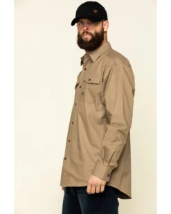 Ariat Men's Khaki Rebar Made Tough Durastretch Long Sleeve Work Shirt - Tall -Men's Western Denim Store 2000322123 250 P3