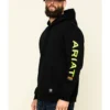 Ariat Men's Black/Lime Rebar Graphic Hooded Work Sweatshirt