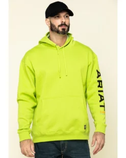 Ariat Men's Lime Heather Rebar Graphic Hooded Work Sweatshirt -Men's Western Denim Store 2000322153 300 P1