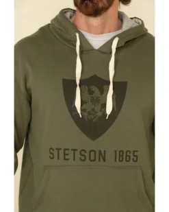 Stetson Men's Green Eagle In Shield Graphic Hooded Sweatshirt -Men's Western Denim Store 2000327706 020 P4