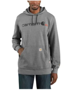 Carhartt Men's FR Force Logo Graphic Midweight Hooded Work Sweatshirt