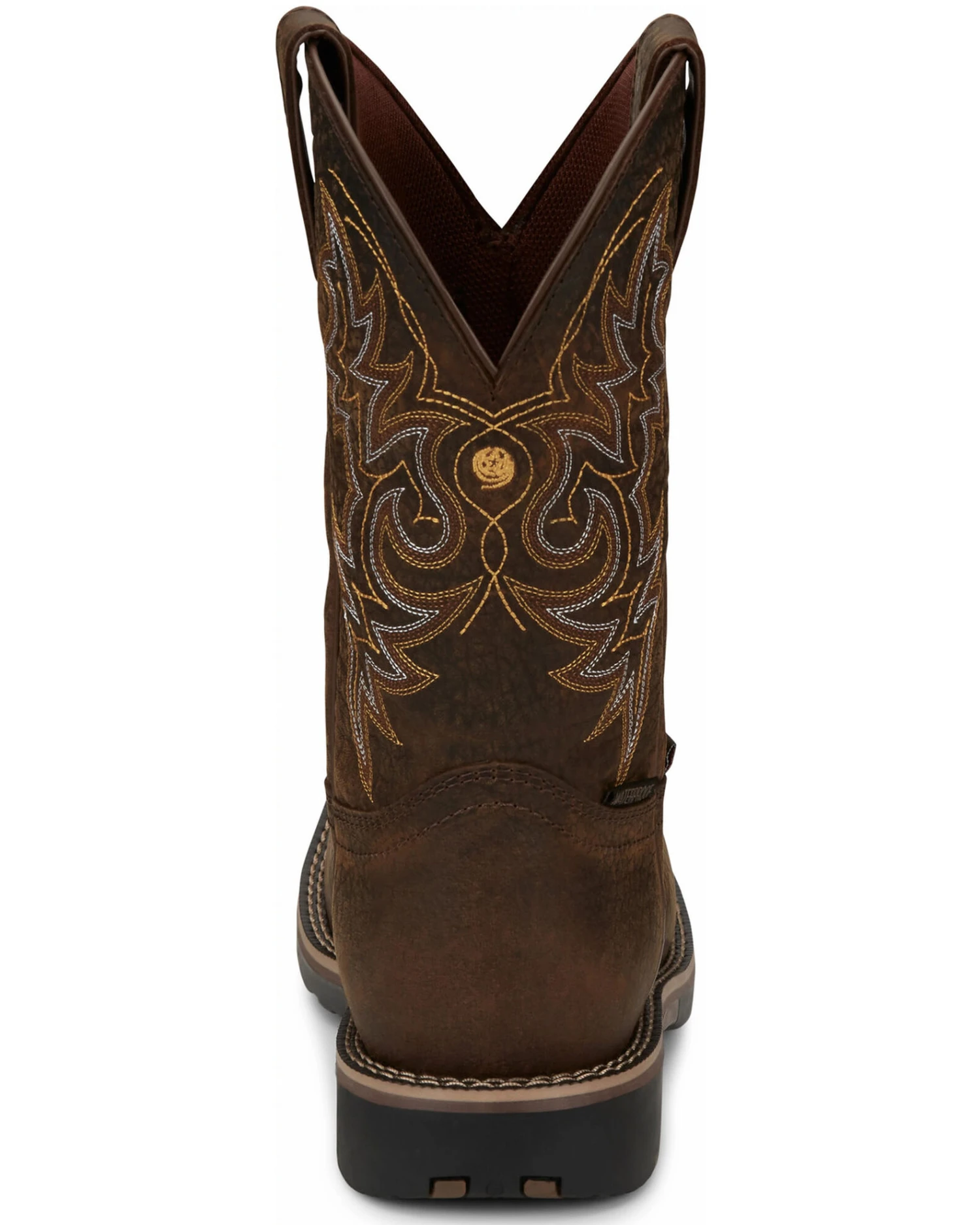Justin Men's Fireman Brown Western Boots - Square Toe 3 Justin Men's Fireman Brown Western Boots - Square Toe - Image 3
