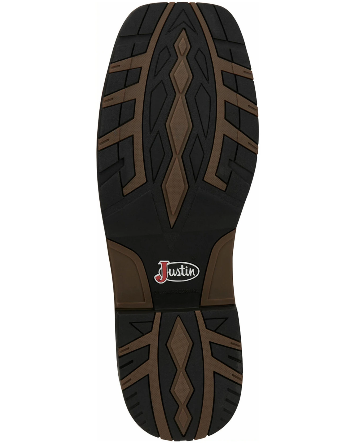 Justin Men's Fireman Brown Western Boots - Square Toe 7 Justin Men's Fireman Brown Western Boots - Square Toe - Image 7