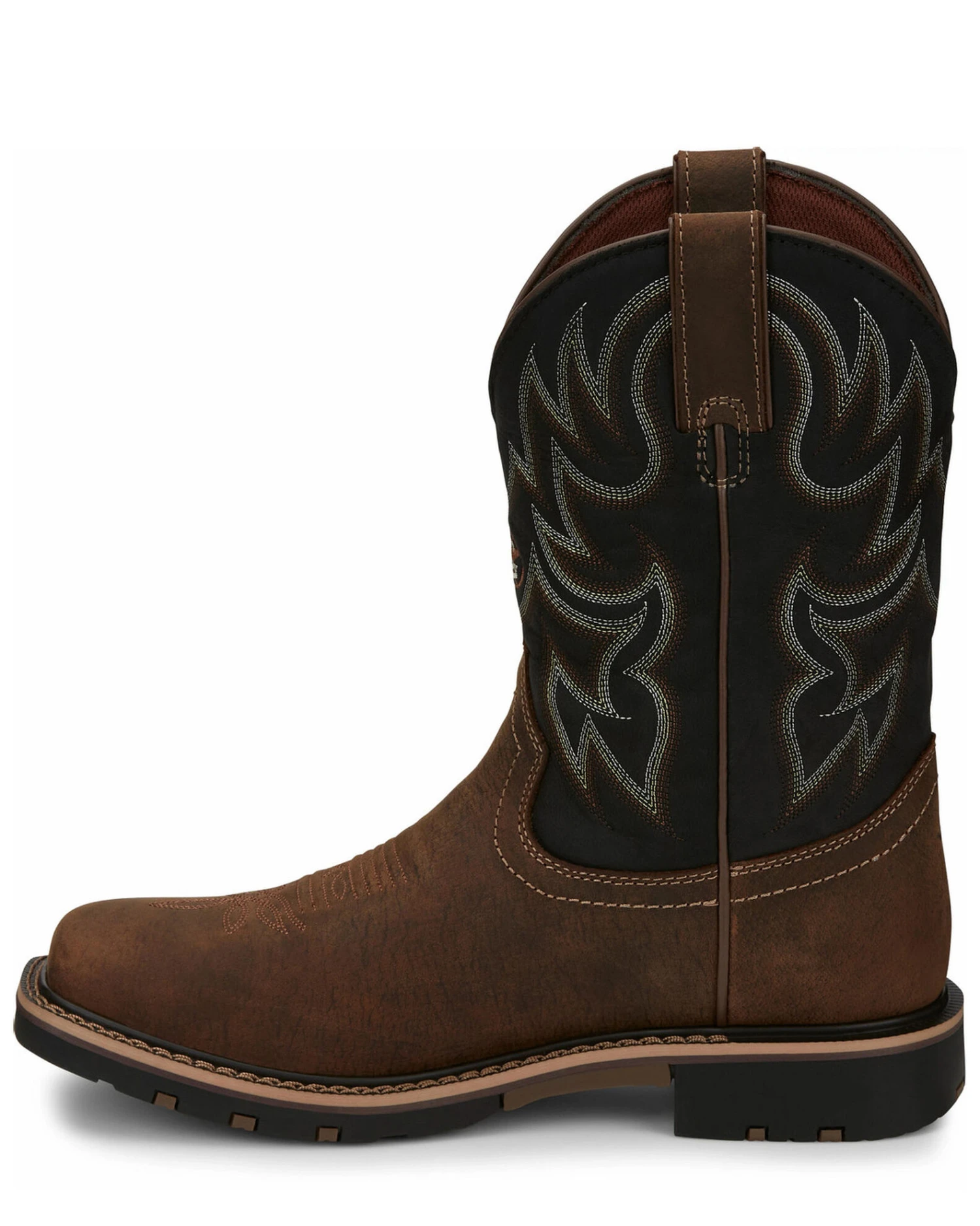 Justin Men's Fireman Black Western Boots - Square Toe 3 Justin Men's Fireman Black Western Boots - Square Toe - Image 3