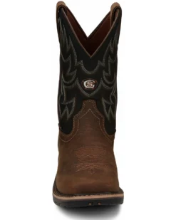 Justin Men's Fireman Black Western Boots - Square Toe 10 Justin Men's Fireman Black Western Boots - Square Toe -Men's Western Denim Store 2000334478 280 P5