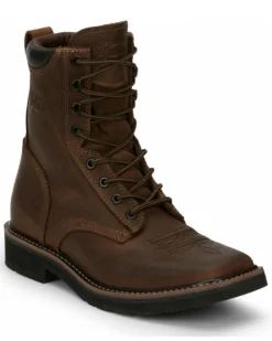 Justin Men's Stampede Lace-Up Work Boots - Soft Toe -Men's Western Denim Store 2000335254 200 P1