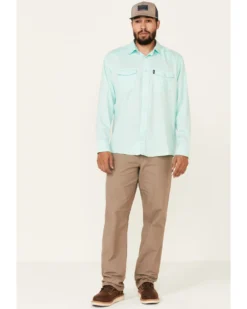 Hooey Men's Solid Habitat Sol Long Sleeve Pearl Snap Western Shirt -Men's Western Denim Store 2000337662 442 P2