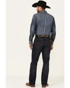 Wrangler Retro Men's Dark Wash Rocky Mount Relaxed Bootcut Jeans - Tall -Men's Western Denim Store 2000340790 400 P2