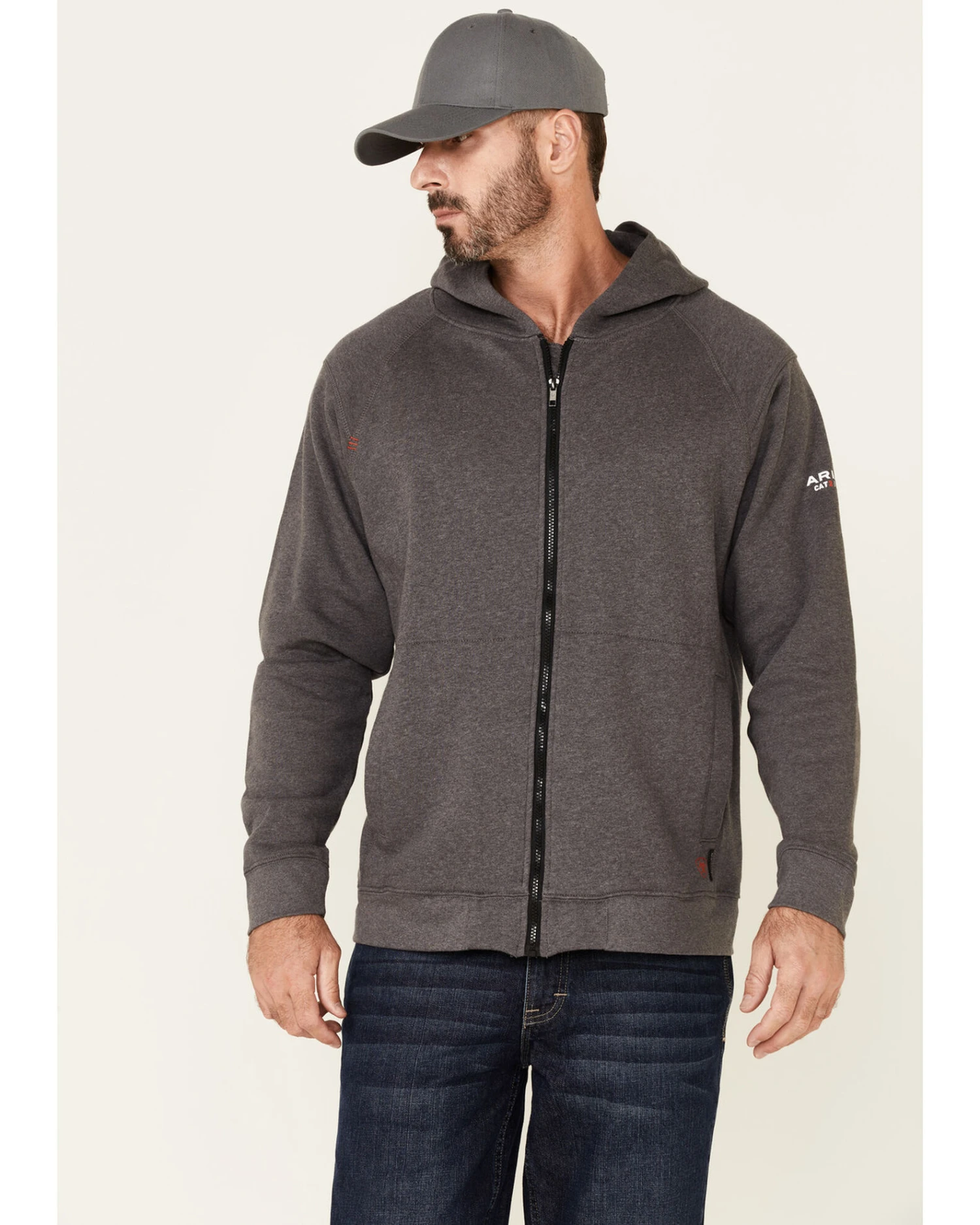 Ariat Men's FR Rev Full Cover Flag Graphic Zip-Front Hooded Work Jacket 2 Ariat Men's FR Rev Full Cover Flag Graphic Zip-Front Hooded Work Jacket - Image 2