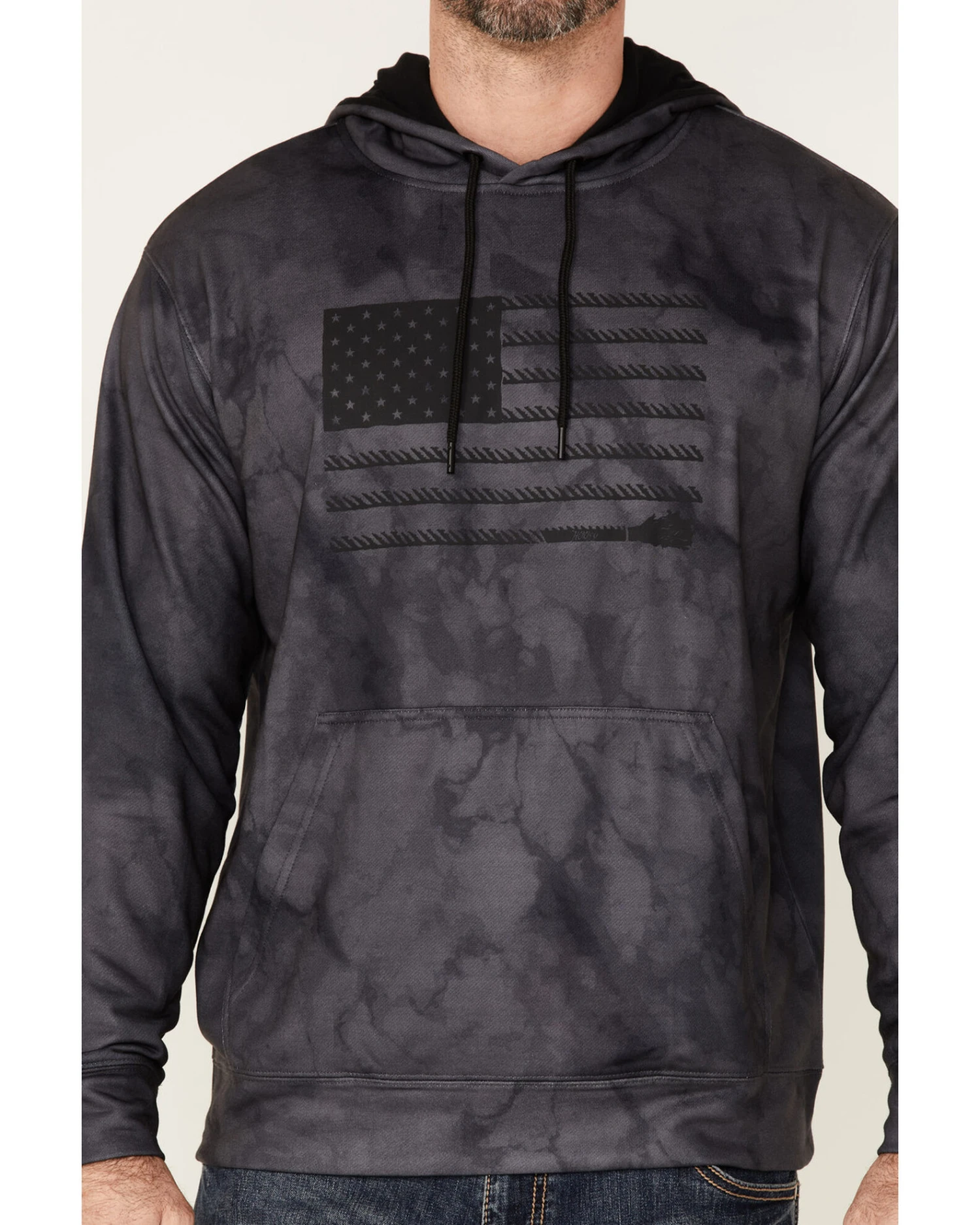 Hooey Men's Tie-Dye Liberty Roper Flag Graphic Hooded Sweatshirt 4 Hooey Men's Tie-Dye Liberty Roper Flag Graphic Hooded Sweatshirt - Image 4