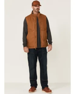 Hawx Men's Rust Copper Browder Weathered Duck Zip-Front Insulated Work Vest -Men's Western Denim Store 2000342833 220 P2