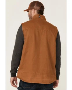 Hawx Men's Rust Copper Browder Weathered Duck Zip-Front Insulated Work Vest -Men's Western Denim Store 2000342833 220 P4
