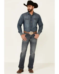 Rock & Roll Denim Men's Revolver Medium Vintage Stretch Slim Straight Jeans -Men's Western Denim Store 2000345009 400 P1