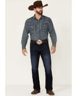 Wrangler 20X Men's Azure Vintage Dark Wash Stretch Slim Bootcut Jeans -Men's Western Denim Store 2000346865 400 P1