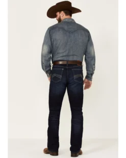 Wrangler 20X Men's Azure Vintage Dark Wash Stretch Slim Bootcut Jeans -Men's Western Denim Store 2000346865 400 P3