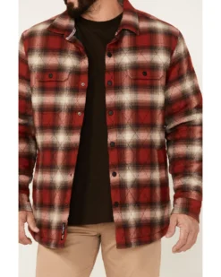 Flag & Anthem Men's Morrison Plaid Quilted Button Down Western Shirt Jacket -Men's Western Denim Store 2000348285 220 P3