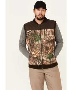 Wrangler ATG Men's All-Terrain Realtree Camo Fleece Zip-Front Bomber Vest