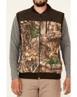 Wrangler ATG Men's All-Terrain Realtree Camo Fleece Zip-Front Bomber Vest -Men's Western Denim Store 2000348734 340 P3