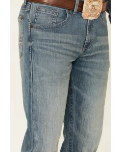 Rock 47 By Wrangler Men's Cochran Medium Wash Stretch Slim Straight Jeans -Men's Western Denim Store 2000350739 400 P2