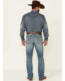 Rock 47 By Wrangler Men's Cochran Medium Wash Stretch Slim Straight Jeans -Men's Western Denim Store 2000350739 400 P3