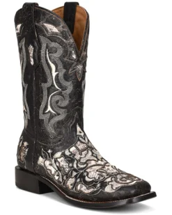 Corral Men's Exotic Python Skin Inlay Western Boots - Square Toe -Men's Western Denim Store 2000351143 001 P1