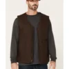 Hawx Men's Weathered Canvas Zip-Front Sherpa Lined Work Vest - Big