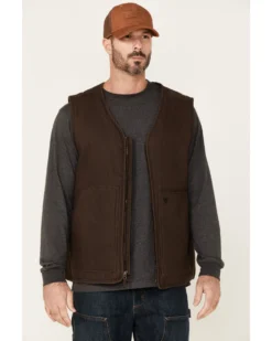 Hawx Men's Weathered Canvas Zip-Front Sherpa Lined Work Vest - Big