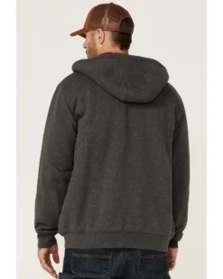 Hawx Men's Charcoal Sherpa-Lined Zip-Front Hooded Work Jacket -Men's Western Denim Store 2000351914 022 P4