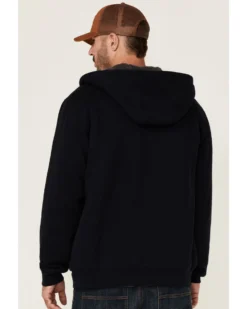 Hawx Men's Navy Sherpa Lined Zip-Front Hooded Work Jacket -Men's Western Denim Store 2000351915 410 P4