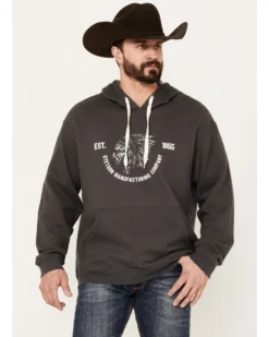 Stetson Men's Gray Logo Sleeve Pullover Hooded Sweatshirt