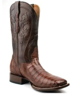 El Dorado Men's Waxy Cowboy Caiman Belly Exotic Western Boots - Broad Square Toe -Men's Western Denim Store 2000355149 221 P1