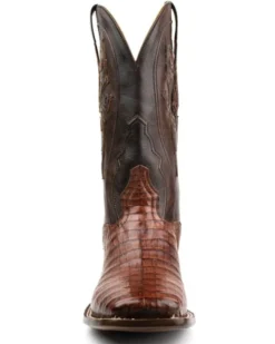 El Dorado Men's Waxy Cowboy Caiman Belly Exotic Western Boots - Broad Square Toe -Men's Western Denim Store 2000355149 221 P4