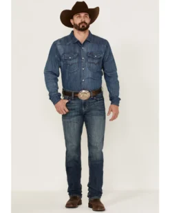 Cinch Men's Jesse Medium Stonewash Performance Stretch Slim Straight Jeans -Men's Western Denim Store 2000355870 402 P1