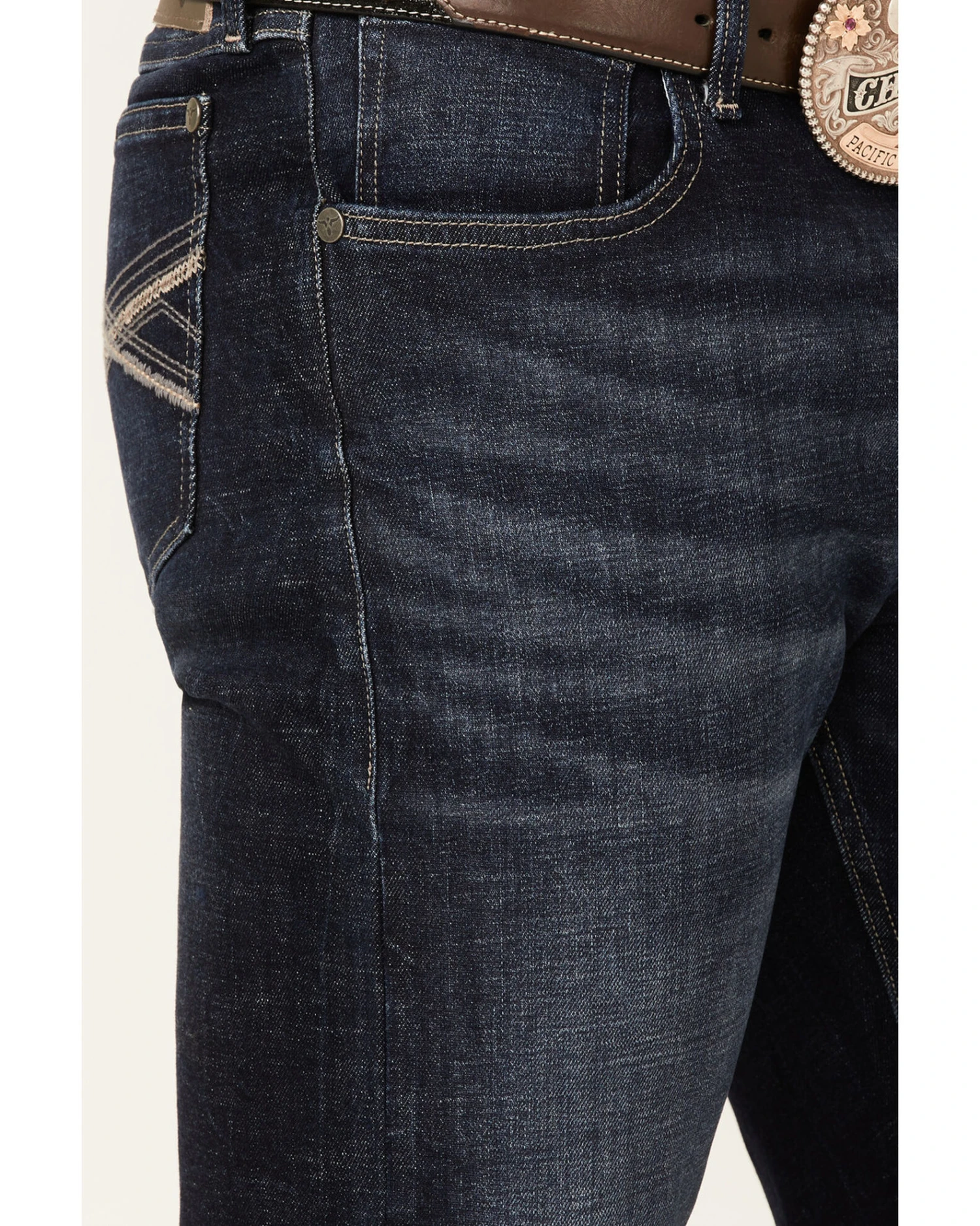 Wrangler 20X Men's Cobalt Dark Wash Stretch Slim Straight Jeans 2 Wrangler 20X Men's Cobalt Dark Wash Stretch Slim Straight Jeans - Image 2