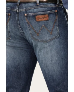 Wrangler Retro Men's Ranch Med Dark Wash Stretch Slim Straight Jeans -Men's Western Denim Store 2000359720 415 P4