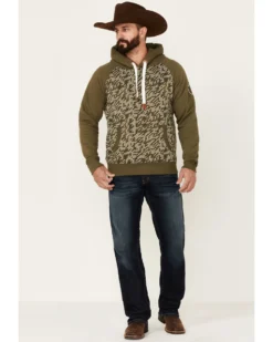 Wanakome Men's Moss Abbot Line Printed Pullover Hooded Sweatshirt